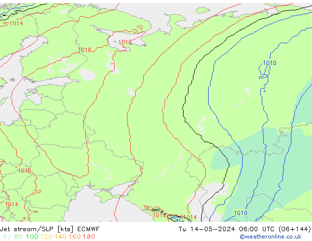 Jet stream ECMWF Ter 14.05.2024 06 UTC