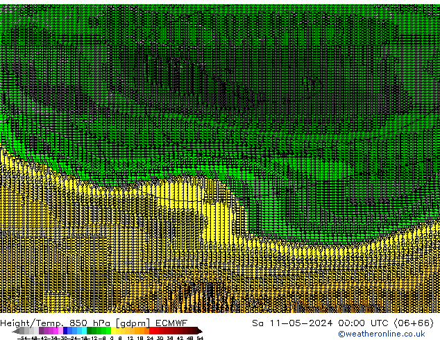 Hoogte/Temp. 850 hPa ECMWF za 11.05.2024 00 UTC