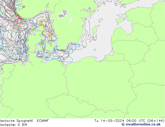 Isotachs Spaghetti ECMWF Ter 14.05.2024 06 UTC