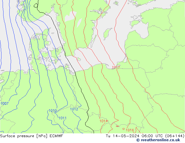 Surface pressure ECMWF Tu 14.05.2024 06 UTC