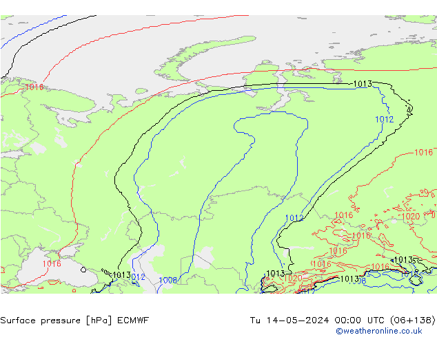 Presión superficial ECMWF mar 14.05.2024 00 UTC