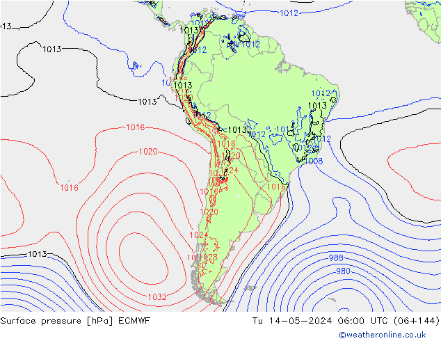 Surface pressure ECMWF Tu 14.05.2024 06 UTC