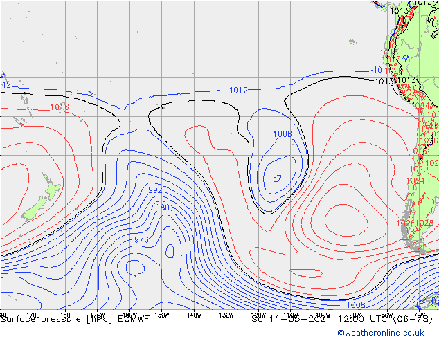 Atmosférický tlak ECMWF So 11.05.2024 12 UTC