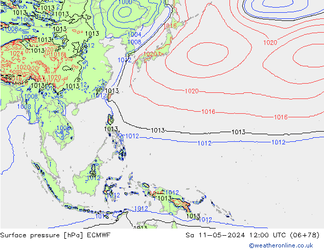 Luchtdruk (Grond) ECMWF za 11.05.2024 12 UTC