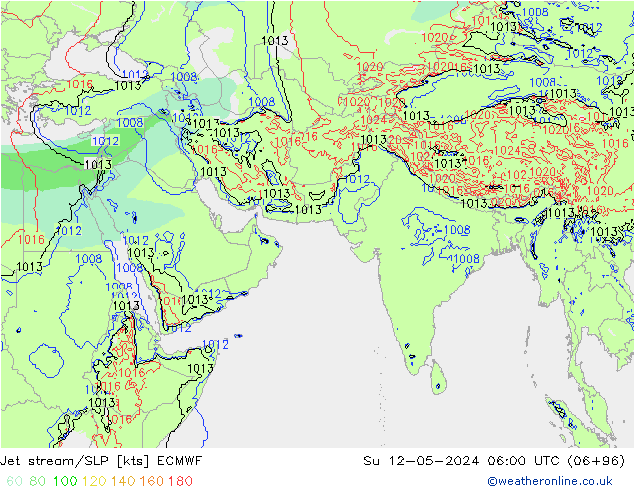 Jet stream/SLP ECMWF Su 12.05.2024 06 UTC
