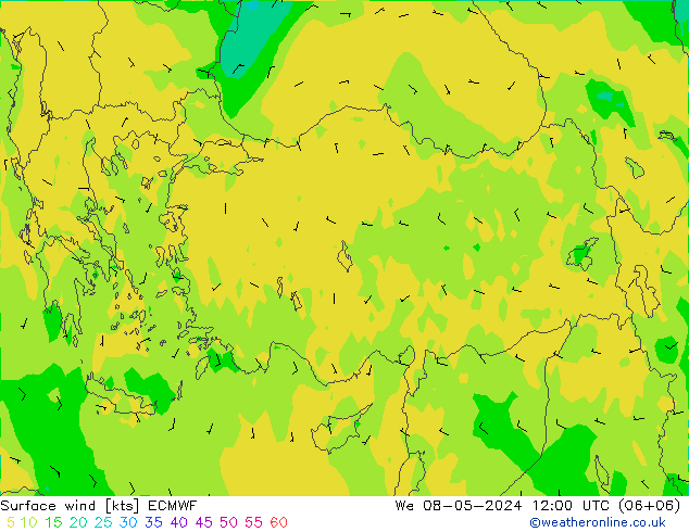 ветер 10 m ECMWF ср 08.05.2024 12 UTC