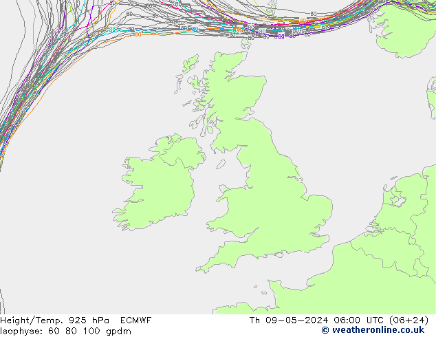 Height/Temp. 925 hPa ECMWF czw. 09.05.2024 06 UTC