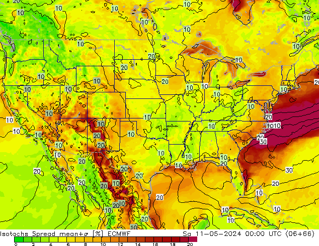 Isotachs Spread ECMWF So 11.05.2024 00 UTC