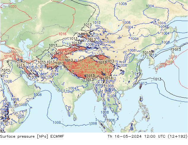 pression de l'air ECMWF jeu 16.05.2024 12 UTC