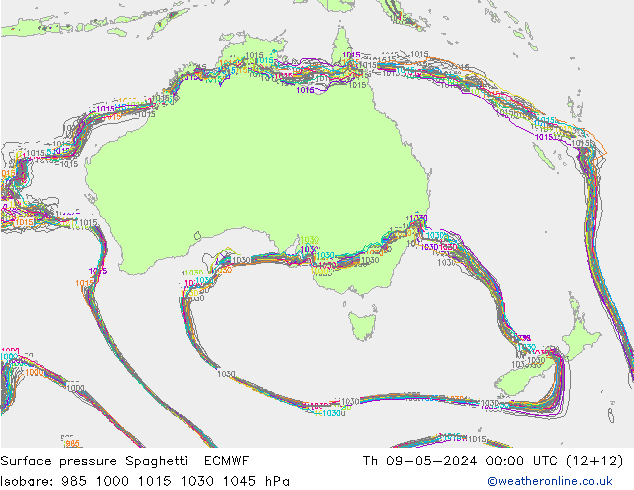pression de l'air Spaghetti ECMWF jeu 09.05.2024 00 UTC