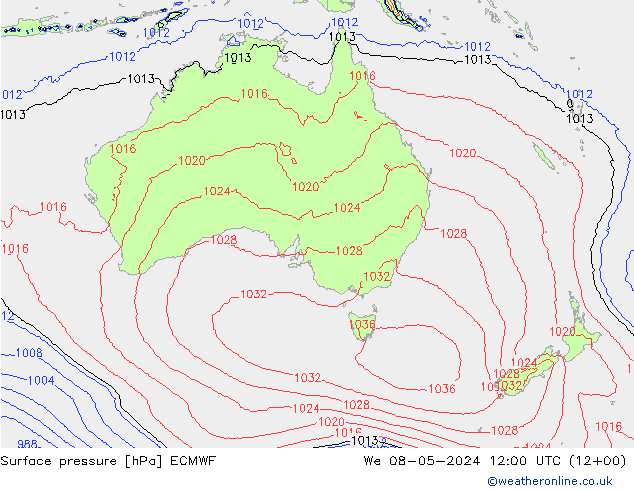 приземное давление ECMWF ср 08.05.2024 12 UTC