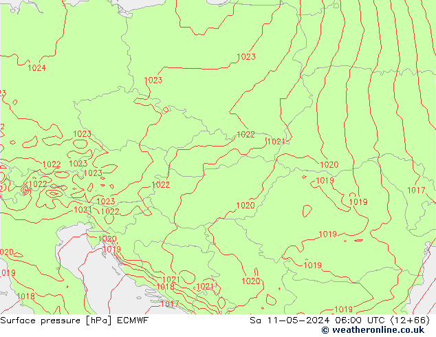 Luchtdruk (Grond) ECMWF za 11.05.2024 06 UTC