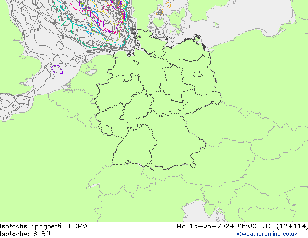 Isotachs Spaghetti ECMWF  13.05.2024 06 UTC