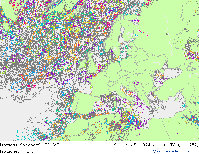 Isotachs Spaghetti ECMWF Ne 19.05.2024 00 UTC