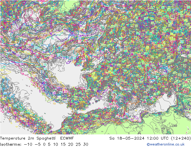 Temperaturkarte Spaghetti ECMWF Sa 18.05.2024 12 UTC