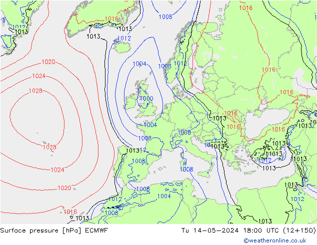 приземное давление ECMWF вт 14.05.2024 18 UTC