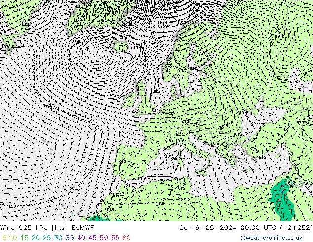 Wind 925 hPa ECMWF Ne 19.05.2024 00 UTC