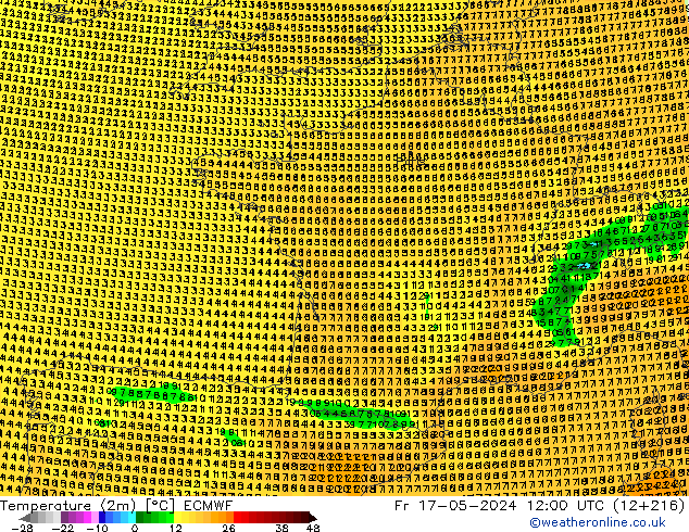 Temperature (2m) ECMWF Fr 17.05.2024 12 UTC