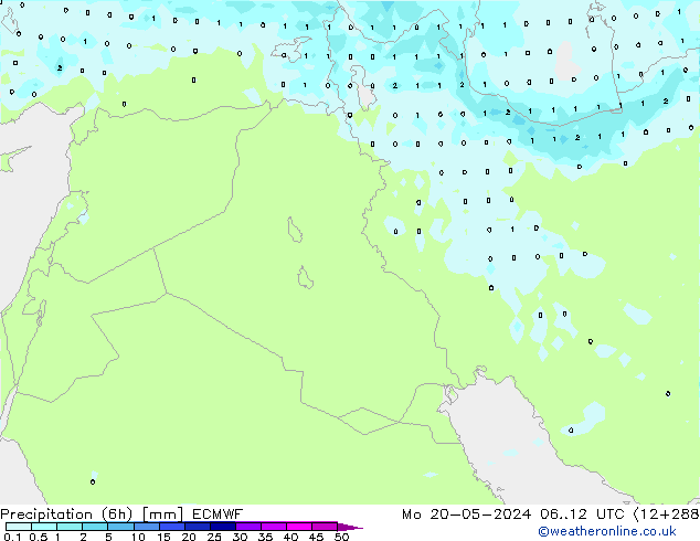 Yağış (6h) ECMWF Pzt 20.05.2024 12 UTC