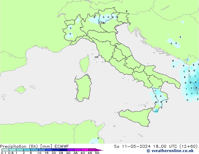 Precipitation (6h) ECMWF So 11.05.2024 00 UTC