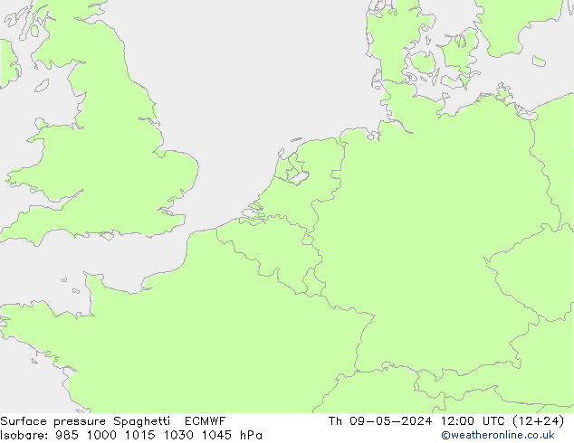 приземное давление Spaghetti ECMWF чт 09.05.2024 12 UTC
