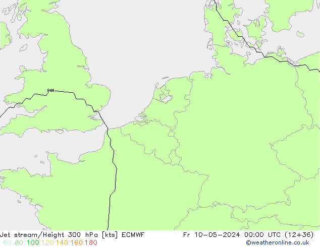 Prąd strumieniowy ECMWF pt. 10.05.2024 00 UTC