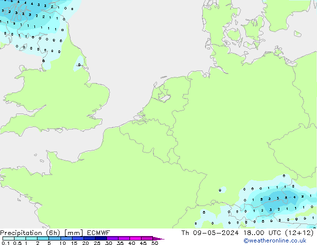 Nied. akkumuliert (6Std) ECMWF Do 09.05.2024 00 UTC