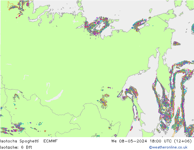 Isotachs Spaghetti ECMWF ср 08.05.2024 18 UTC