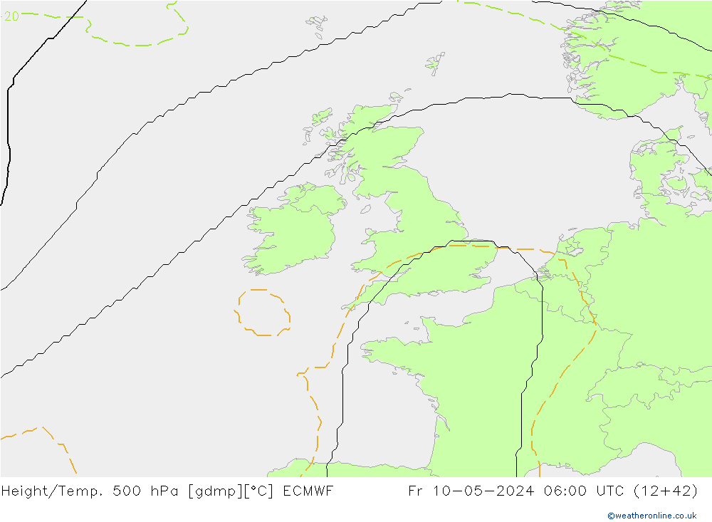 Géop./Temp. 500 hPa ECMWF ven 10.05.2024 06 UTC