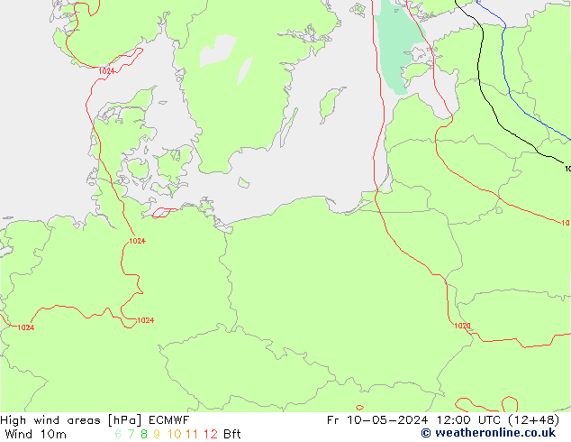 Windvelden ECMWF vr 10.05.2024 12 UTC