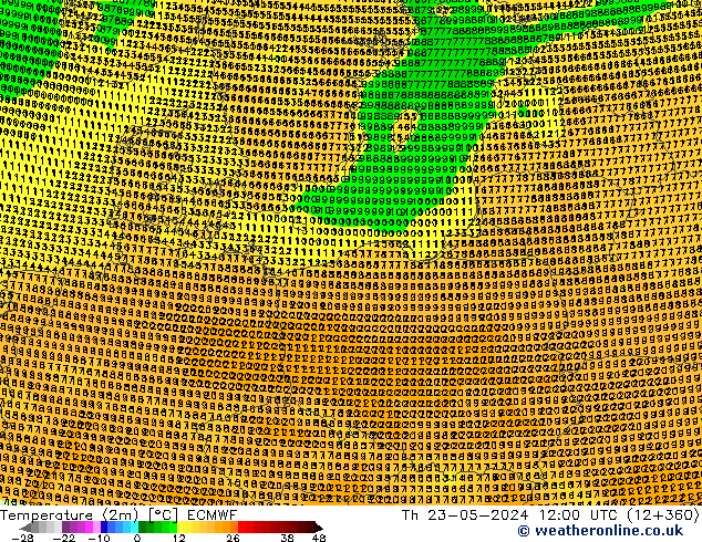 température (2m) ECMWF jeu 23.05.2024 12 UTC