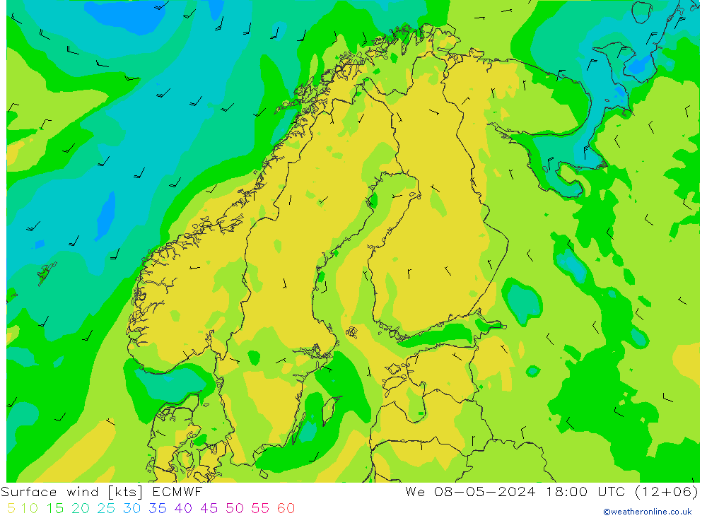 Bodenwind ECMWF Mi 08.05.2024 18 UTC