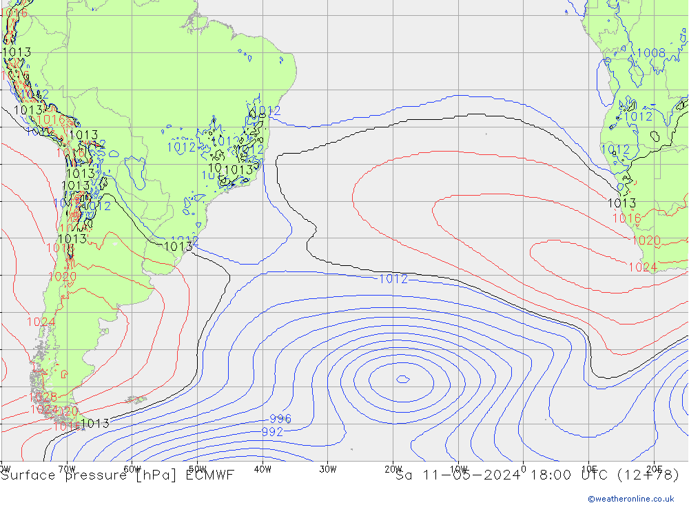 Yer basıncı ECMWF Cts 11.05.2024 18 UTC