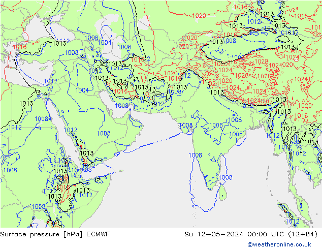 Luchtdruk (Grond) ECMWF zo 12.05.2024 00 UTC