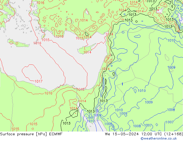 pressão do solo ECMWF Qua 15.05.2024 12 UTC