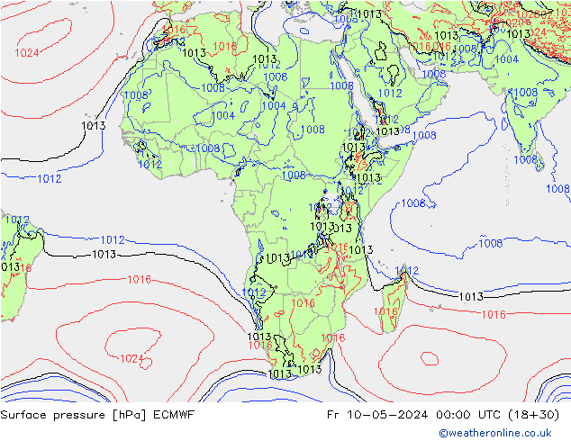Yer basıncı ECMWF Cu 10.05.2024 00 UTC