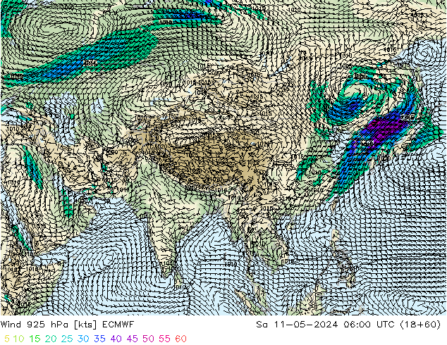 Wind 925 hPa ECMWF Sa 11.05.2024 06 UTC