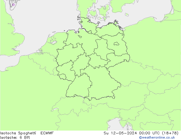 Isotachs Spaghetti ECMWF Dom 12.05.2024 00 UTC