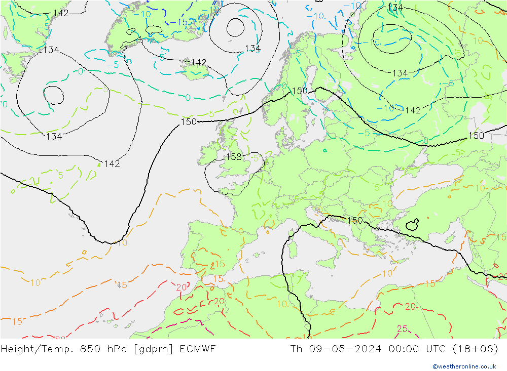 Height/Temp. 850 hPa ECMWF Do 09.05.2024 00 UTC