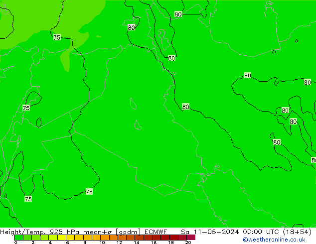 Hoogte/Temp. 925 hPa ECMWF za 11.05.2024 00 UTC