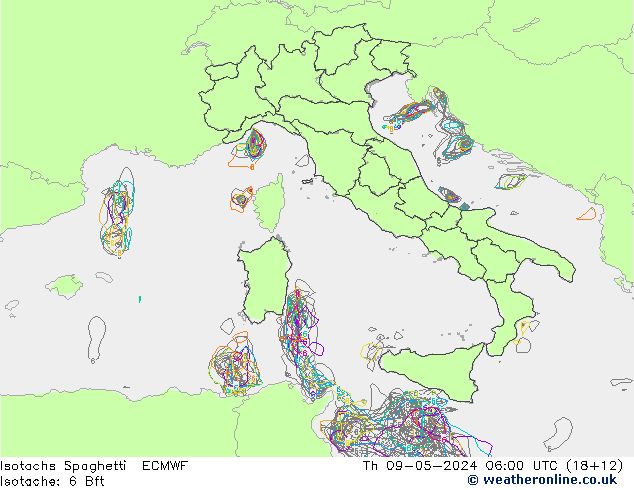 Isotachs Spaghetti ECMWF  09.05.2024 06 UTC