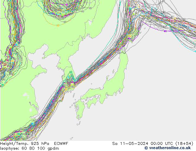 Height/Temp. 925 hPa ECMWF So 11.05.2024 00 UTC