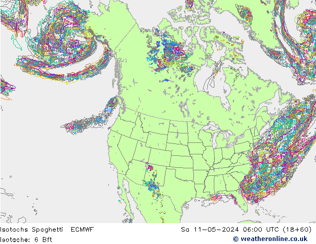 Isotachs Spaghetti ECMWF  11.05.2024 06 UTC