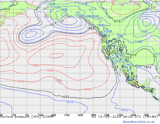 приземное давление ECMWF Вс 12.05.2024 06 UTC