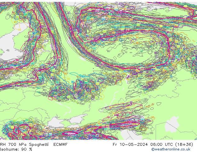 RV 700 hPa Spaghetti ECMWF vr 10.05.2024 06 UTC