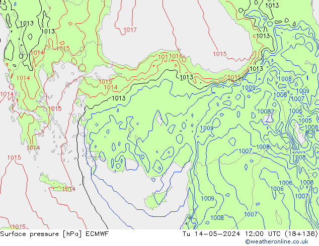 приземное давление ECMWF вт 14.05.2024 12 UTC