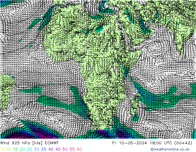 Viento 925 hPa ECMWF vie 10.05.2024 18 UTC