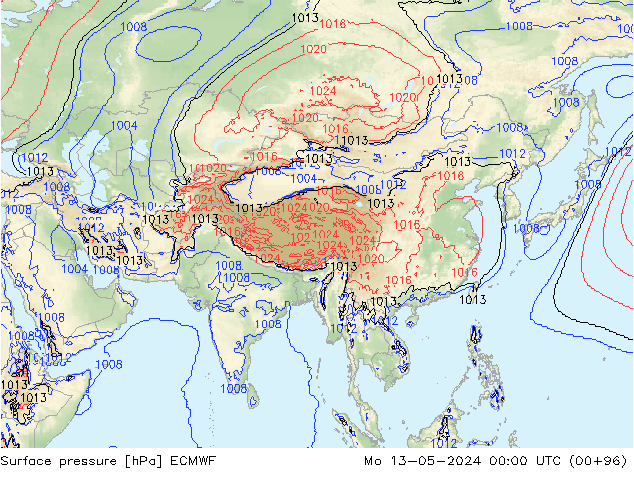 pression de l'air ECMWF lun 13.05.2024 00 UTC