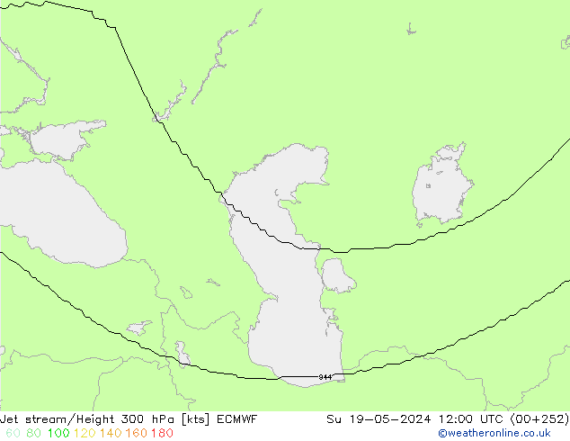 Jet stream ECMWF Dom 19.05.2024 12 UTC