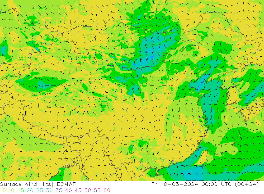 风 10 米 ECMWF 星期五 10.05.2024 00 UTC